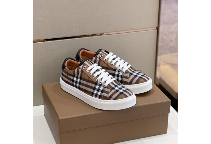 Bur*berry Vintage Check Cotton Sneakers