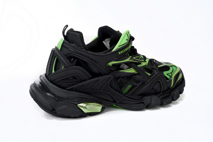 belanciaga Track 2 Sneaker Black Green 568614 W2GN3 1086
