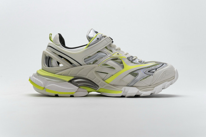blenciaga Track 2 Sneaker White Fluo Yellow 568515 W2ON3 9073 B